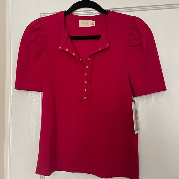 NATION LTD Cleo 70's Tuxedo Tee Heartbreaker Size XS, NWT - Picture 9 of 10